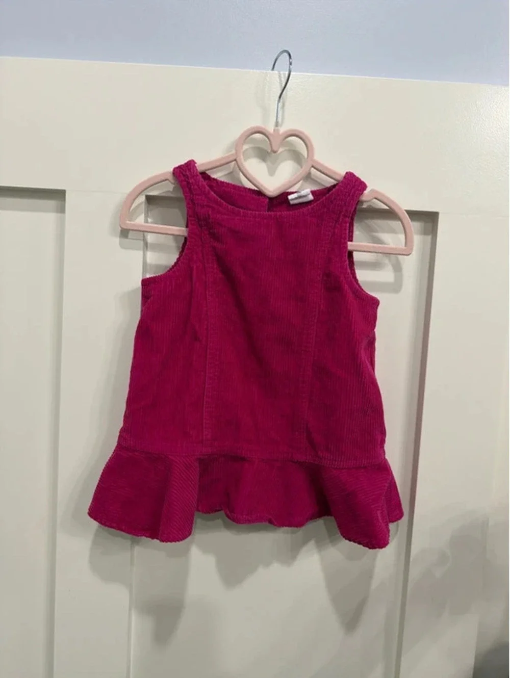 GAP Baby Girls 12-18 Months Pink Corduroy Peplum Top